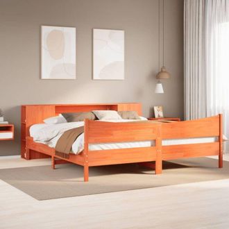 vidaXL Vidaxl - Cama Sin Colch&oacute;n Madera Maciza De Pino Marr&oacute;n Cera 180x200 Cm