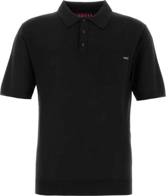 Gucci Black wollen poloshirt - Zwart