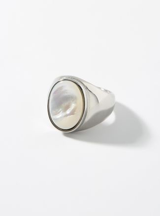 Le 31 Mens Pearly stone signet ring