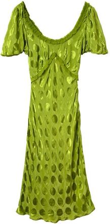 Damson Madder Aoife Dot Satin Jacquard Minidress in Green at Nordstrom, Size 10 Us