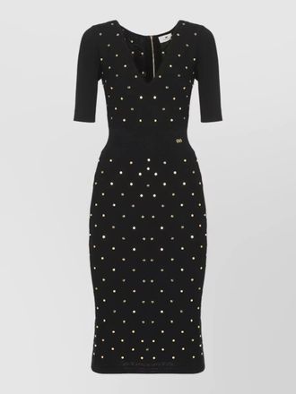 Elisabetta Franchi studded knit dress knee length