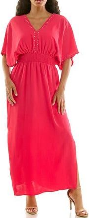 Nina Leonard Crystal Maxi Dress in Azalea at Nordstrom Rack, Size X-Large