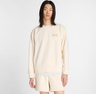 New Balance Mens Athletics Premium Logo Crew in White Cotton Fleece, size 2X-Large