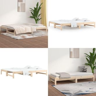 vidaXL Dormeuse Estraibile 2x(80x200) cm in Legno Massello di Pino - Divano letto - Letto estraibile