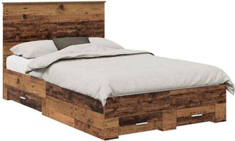 vidaXL Estructura De Cama Con Cabecera Madera Vieja 120 X 190 Cm Vidaxl