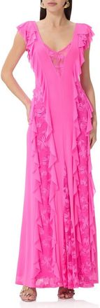 AFRM Trista Ruffle Sleeveless Dress in Brilliant Pink at Nordstrom, Size X-Small
