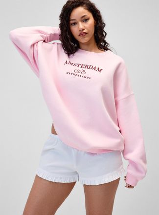 Twik Womens Oversized destination fleece sweatshirt