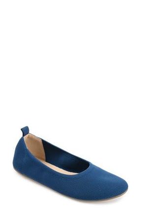 Journee Collection Jersie Knit Ballet Flat in Navy at Nordstrom Rack, Size 6