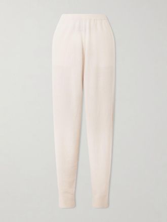 Allude Pantaloni A Gamba Affusolata In Misto Lana E Cashmere - Crema