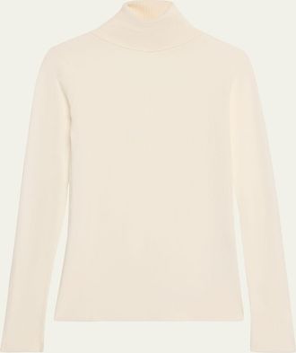 Loro Piana Taupo Ribbed Wool Turtleneck