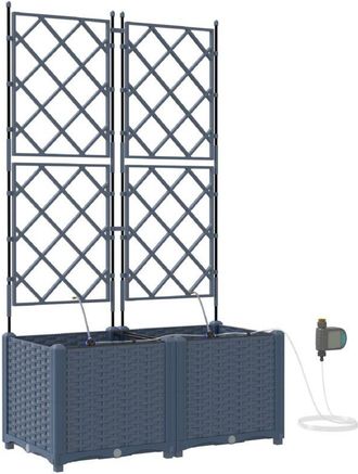 vidaXL Jardineras Gris 80 X 40 X 142 Cm Acero Vidaxl