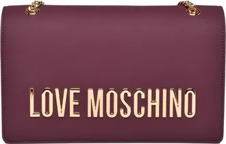 Love Moschino Structured Crossbody Bag With Gold Chain And Iconic Lettering