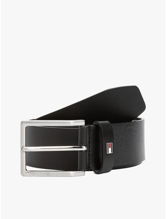 Tommy Hilfiger Mens Square Buckle Smooth Leather Belt - Black - 40