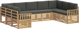 vidaXL Conjunto De Sof&aacute;s De Exterior 7 Uds. Blanco Y Antracita Vidaxl