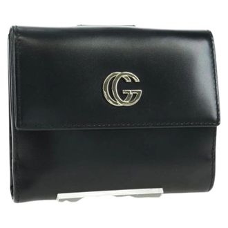 Gucci Pre-owned Wallets, female, Black, Size: ONE SIZE Pre-owned Trifold Wallet