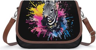 Generic Colorful Zebra-animal Small Womens Crossbody Bags Shoulder Handbag with Adjustable Strap for Travel