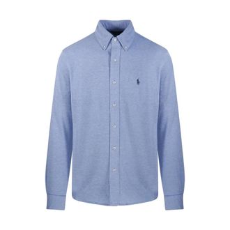 Ralph Lauren Casual Shirts, male, Blue, Size: S Featherweight Mesh Shirt