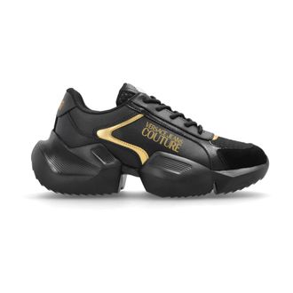 Versace Jeans Couture Sneakers, female, Black, Size: 8 US Sports Shoes with Printed Logo