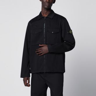 Stone Island Giacca con zip blu in cotone