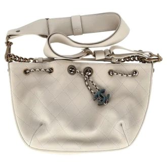 Chanel Pre-owned CC Paris-Rome Schoudertas - Dames - Pre-owned - Wit - Maat: ONE Size Leer