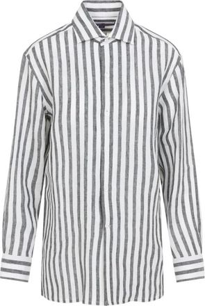 Ralph Lauren Capri Gestreept Linnen Overhemd - Dames - Overhemden - Veelkleurig - XS - Linnen - Overhemden
