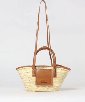 Jacquemus Borsa a spalla Le Petit Panier Soli in rafia e pelle Jacquemus