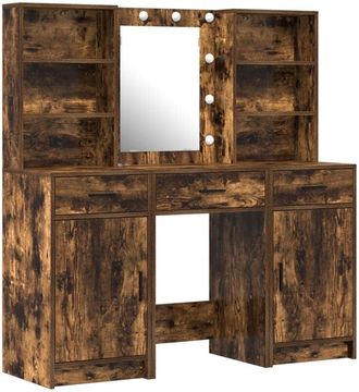 vidaXL Vidaxl - Dressing Table Set with Shelf 3 pcs Smoked Oak 50 x 41 x 135 cm