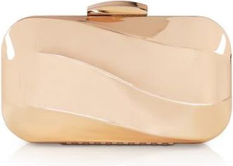 Badgley Mischka Aven Metal Wave Minaudiere in Gold at Nordstrom, Size Small