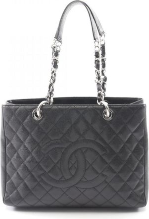 Chanel Black Grained Calfskin Tote Bag (Pre-Owned)