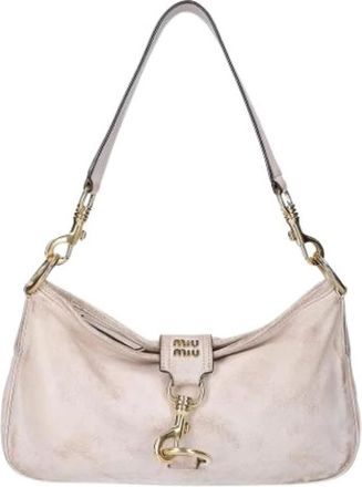 Miu Miu Tweedehands leren handtassen - Dames - Vintage Schoudertas - Beige - ONE Size - Vintage