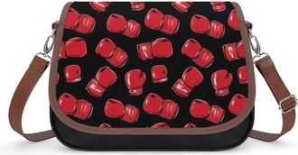 Generic Red Boxing Gloves Crossbody Bag Womens Handbag PU Message Bags Shoulder Purse with Adjustable Strap