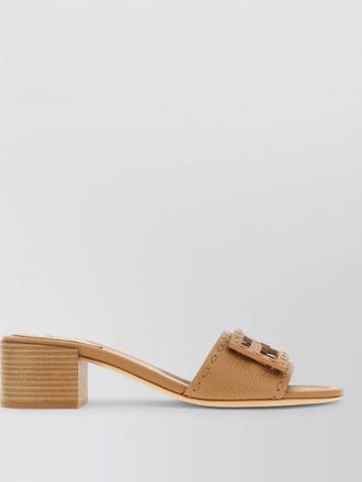 Fendi leather baguette slides