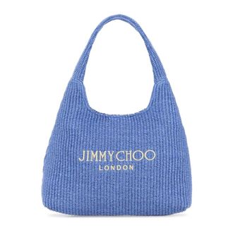 Jimmy Choo London Shoulder Bags, female, Blue, Size: ONE SIZE Beach Diamond Hobo