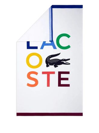 Lacoste Asciugamano con logo ricamato - Bianco
