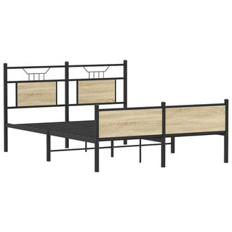 Berkfield Home Durable Bed Frame without Mattress Sonoma Oak 137x190 cm Engineer in Light Brown