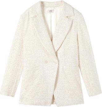 Oltre Sequin Blazer Jas - Dames - Blazers - Wit - XS - Polyester - Jassen