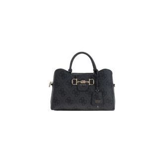 Guess Handbags, female, Black, Size: ONE SIZE Janie Logo Girlfriend Satchel