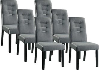 VENTE-UNIQUE.COM Set de 6 sillas poli&eacute;ster gris