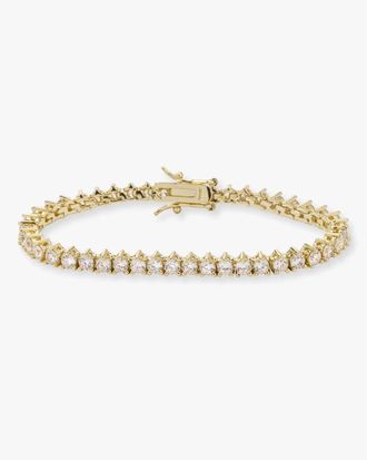 Melinda Maria Womens Not Your Basic Diamondettes Tennis Bracelet In Gold