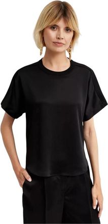 SIMKHAI Addy T-Shirt - Dames - T-shirts - Zwart - XS - Polyester - Tops