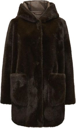 Milestone MSSerafina Reversible Coat - Dames - Jassen - Bruin - XL - Su&egrave;de - Jassen