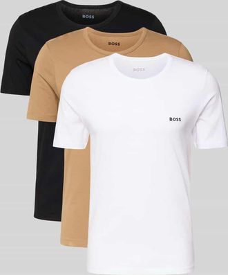 HUGO BOSS Regular Fit T-Shirt aus reiner Baumwolle im 3er-Pack Modell CLASSIC in Camel, Größe XXL