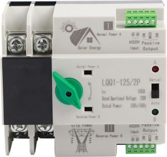 Elle Interruptor De Transferencia Autom&aacute;tica De Doble Alimentaci&oacute;n De 2 Polos, Circuito De Milisegundos, Controlador R&aacute;pido Ac230v 100a Para Sistemas Fotov
