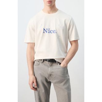 Mango x Fantastic Man Nice Graphic T-Shirt in Off White at Nordstrom, Size X-Large