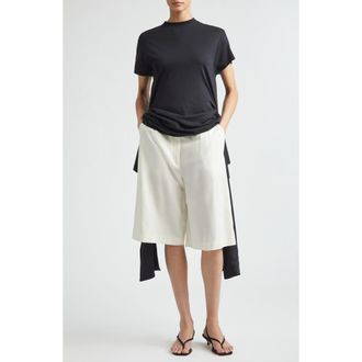 Toteme Tie Waist Jersey T-Shirt in Black at Nordstrom, Size X-Small