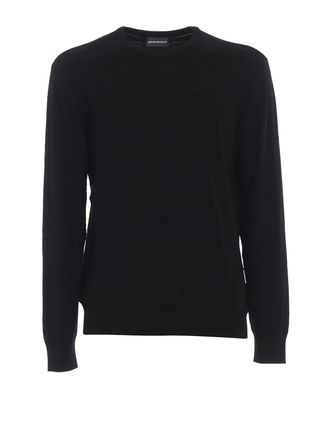 Emporio Armani Embossed pattern viscose crewneck