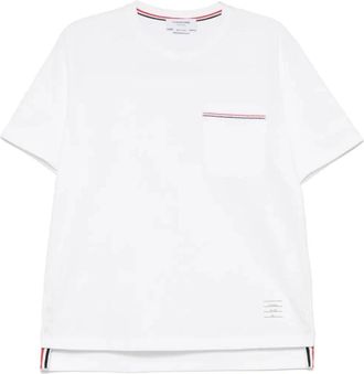 Thom Browne Camiseta de punto con rayas RWB - Tops - Hombre - Blanco - S