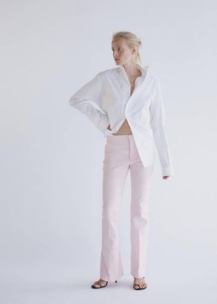 Mango Pantaloni flare vita media rosa pastello - Donna - 36 - MANGO
