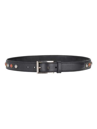 Prada Black Crystal Embellished Buckle Belt