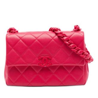 Chanel Pre-owned Quilted Caviar Leather Crossbody - Dames - Pre-owned - Roze - Maat: ONE Size Leer